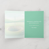 ゴルフテーマ誕生日 箔グリーティングカード (内側レイダウン)