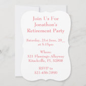 ゴルフテーマ退職パーティーゴルフカートフラミンゴ 招待状 (裏面)