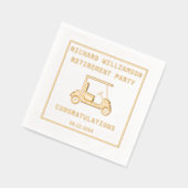 ゴルフテーマ退職パーティーフォイル押しナプキンス 箔ナプキン (左)