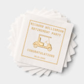 ゴルフテーマ退職パーティーフォイル押しナプキンス 箔ナプキン (インサイチュ (積み重ね))