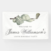 ゴルフテーマ100thバースデーパーティーへようこそ 横断幕 (横)