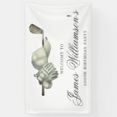 ゴルフテーマ100thバースデーパーティーへようこそ 横断幕 (縦)