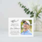 ゴルフテーマ21stサプライズ誕生日パーティーフォト インビテーションポストカード (スタンド正面)