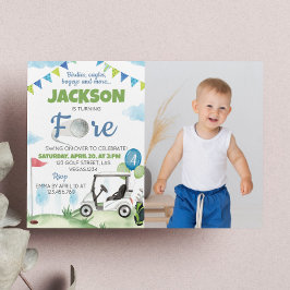 ゴルフテーマ4th誕生日パーティの招待状 招待状