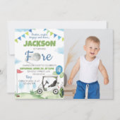 ゴルフテーマ4th誕生日パーティの招待状 招待状 (正面)