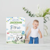 ゴルフテーマ4th誕生日パーティの招待状 招待状 (スタンド正面)