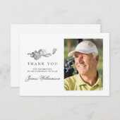 ゴルフテーマ50th誕生日写真 サンキューカード (正面/裏面)