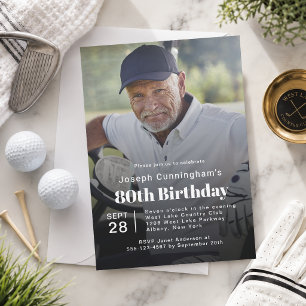 ゴルフテーマ80歳の誕生日パーティーの写真 招待状
