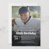ゴルフテーマ80歳の誕生日パーティーの写真 招待状 (正面)