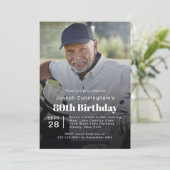 ゴルフテーマ80歳の誕生日パーティーの写真 招待状 (スタンド正面)