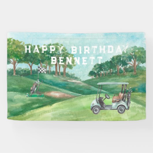 ゴルフテーマ 誕生日パーティーようこそバナー 横断幕 (横)
