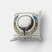 ゴルフデザインとリーステンプレート クッション (裏面)