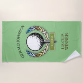 ゴルフデザインモノグラムゴルファーテンプレートタオル ビーチタオル (正面)