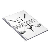 ゴルフデザインモノグラムテンプレート ノートブック (右側)