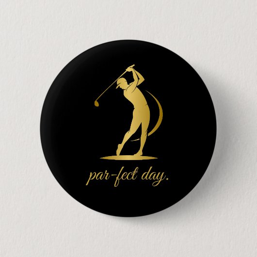 ゴルフデザイン付きラウンドボタン 缶バッジ (正面)