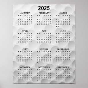 ゴルフデザイン 2025 カレンダーポスター ポスター