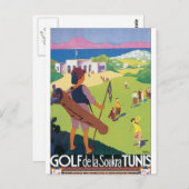 ゴルフデラソクラトゥニスヴィンテージ旅行ポスター ポストカード (正面/裏面)