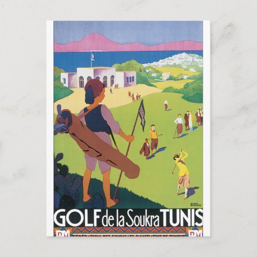 ゴルフデラソクラトゥニスヴィンテージ旅行ポスター ポストカード (正面)