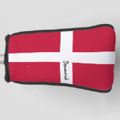 ゴルフデンマーク&デンマーク国旗/ゴルフクラブカバー ゴルフヘッドカバー (正面)