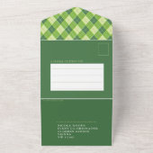 ゴルフデーグリーンプレイドカスタム写真チーム出欠 オールインワン招待状 (外側)