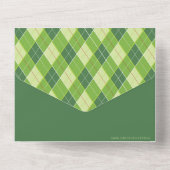 ゴルフデーグリーンプレイドカスタム写真チーム出欠 オールインワン招待状 (裏面)