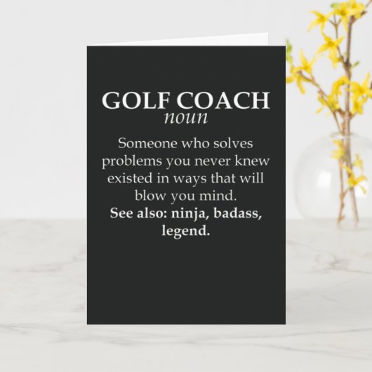 ゴルフトレーナー用ユーモアの溢れるコーチングカード インストラクター用 カード (黄色い花)