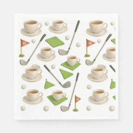 ゴルフトロン及び旗付きコーヒー スタンダードランチョンナプキン