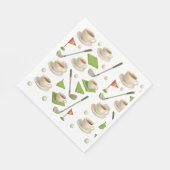 ゴルフトロン及び旗付きコーヒー スタンダードランチョンナプキン (角)