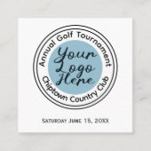 ゴルフトーナメントまたはイベントカスタムのロゴパーソナライズされた スクエア名刺 (正面)