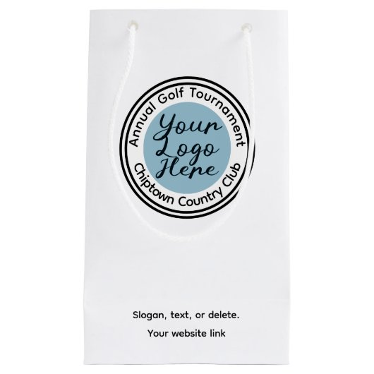 ゴルフトーナメントまたはイベントカスタムのロゴパーソナライズされた スモールペーパーバッグ (正面)