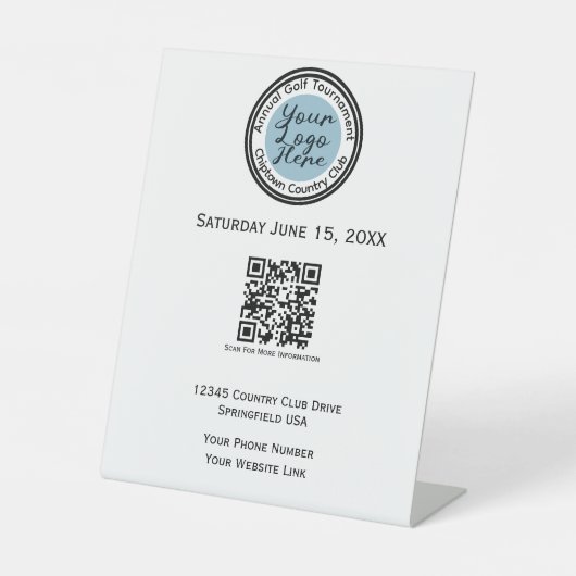 ゴルフトーナメントまたはイベントカスタムのロゴパーソナライズされた 台座サイン (正面)