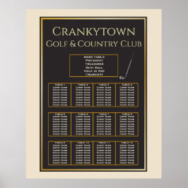 ゴルフトーナメント🏌シーティングチャート ポスター