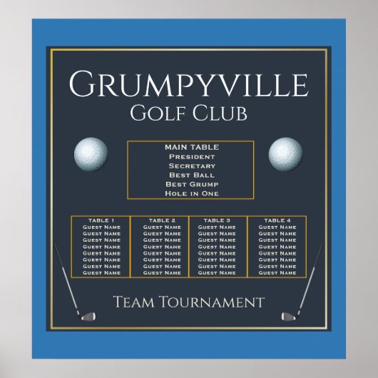 ゴルフトーナメント🏌シーティングチャート ポスター (正面)