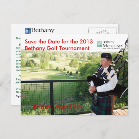 ゴルフトーナメント日付はがきを保存 案内ポストカード (正面/裏面)
