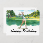 ゴルフハッピーバースデーゴルファー ポストカード (正面/裏面)