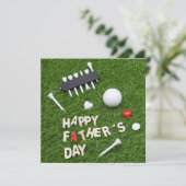 ゴルフハッピーパパの日ティーアンドボールをグリーンに カード (スタンド正面)