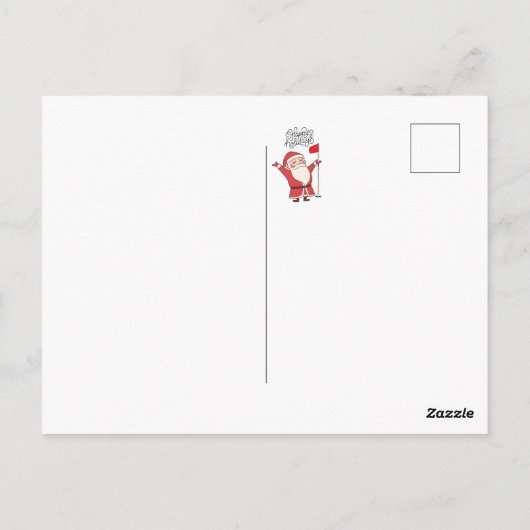 ゴルフハッピーホリデー食べスリープゴルフリピートサンタ ポストカード (裏面)