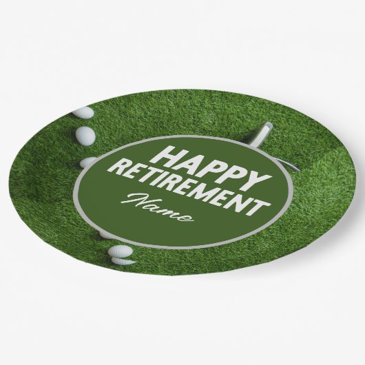 ゴルフハッピーリタイア ペーパープレート (アングル)