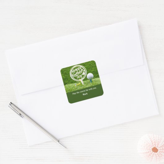 ゴルフハッピー父の日ゴルフパパ スクエアシール (封筒)
