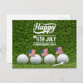 ゴルフハッピー4th 7月の独立記念日 シーズンポストカード (正面/裏面)