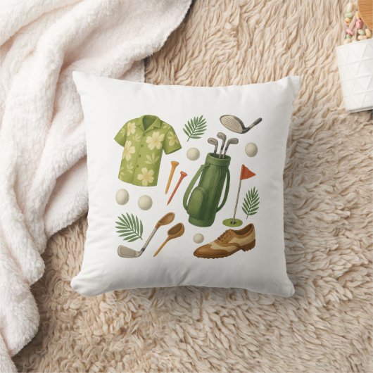 ゴルフハワイアンをテーマにしたゴルファー クッション (ブランケット)