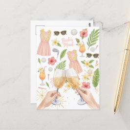 ゴルフハワイアンをテーマにしたレディーブライドバチェロレッテ ポストカード