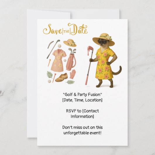 ゴルフハワイアン女子ゴルファーAT THE GREEN 招待状 (正面)