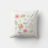 ゴルフハワイアン結婚をテーマにしたゴルファー愛好家 クッション (正面)