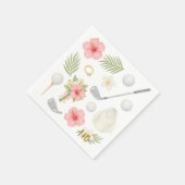 ゴルフハワイアン結婚をテーマにしたゴルファー スタンダードカクテルナプキン (角)