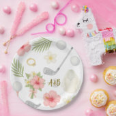 ゴルフハワイアン結婚をテーマにしたゴルファー ペーパープレート (パーティー)