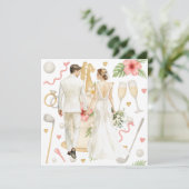 ゴルフハワイアン結婚をテーマにしたゴルファー 招待状 (スタンド正面)