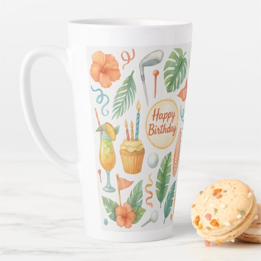 ゴルフハワイハワイアンギフト誕生日 カフェラテマグ (インサイチュ)