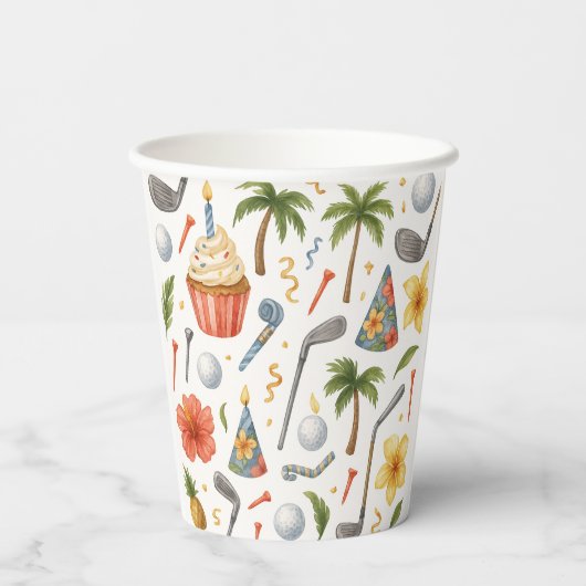 ゴルフハワイハワイアンギフト誕生日 紙コップ (裏面)