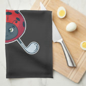 ゴルフバグかわいいアウトドアスポーツゴルフギャグノベルティ キッチンタオル (四つ折り)